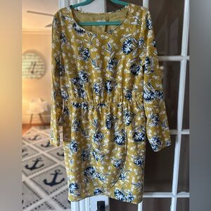 J. Crew Size 12 Spring Yellow and Blue Floral Dress